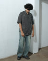 Distorted Grid Short Sleeve Shirt – Black & White