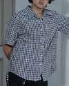 Classic Navy Checkered Short Sleeve Shirt