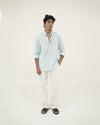 linen sky blue shirt