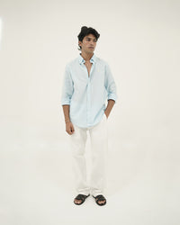 linen sky blue shirt