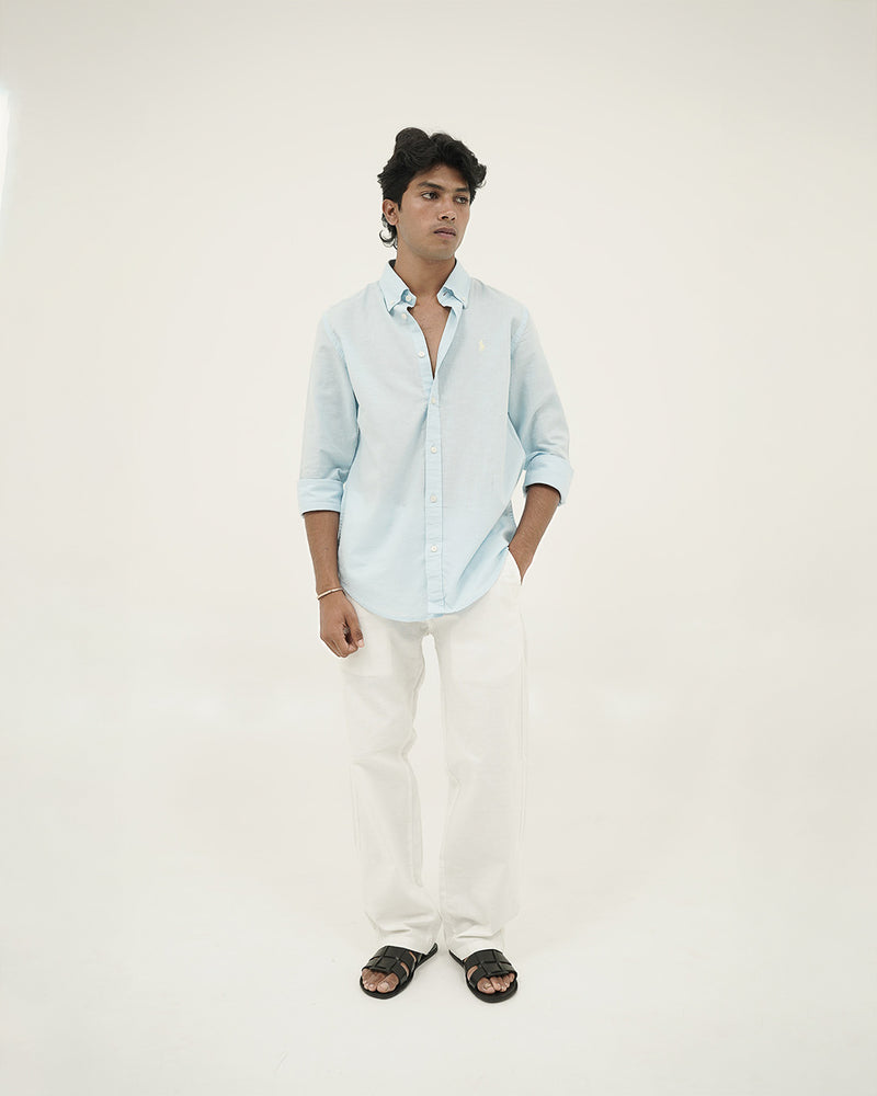 linen sky blue shirt