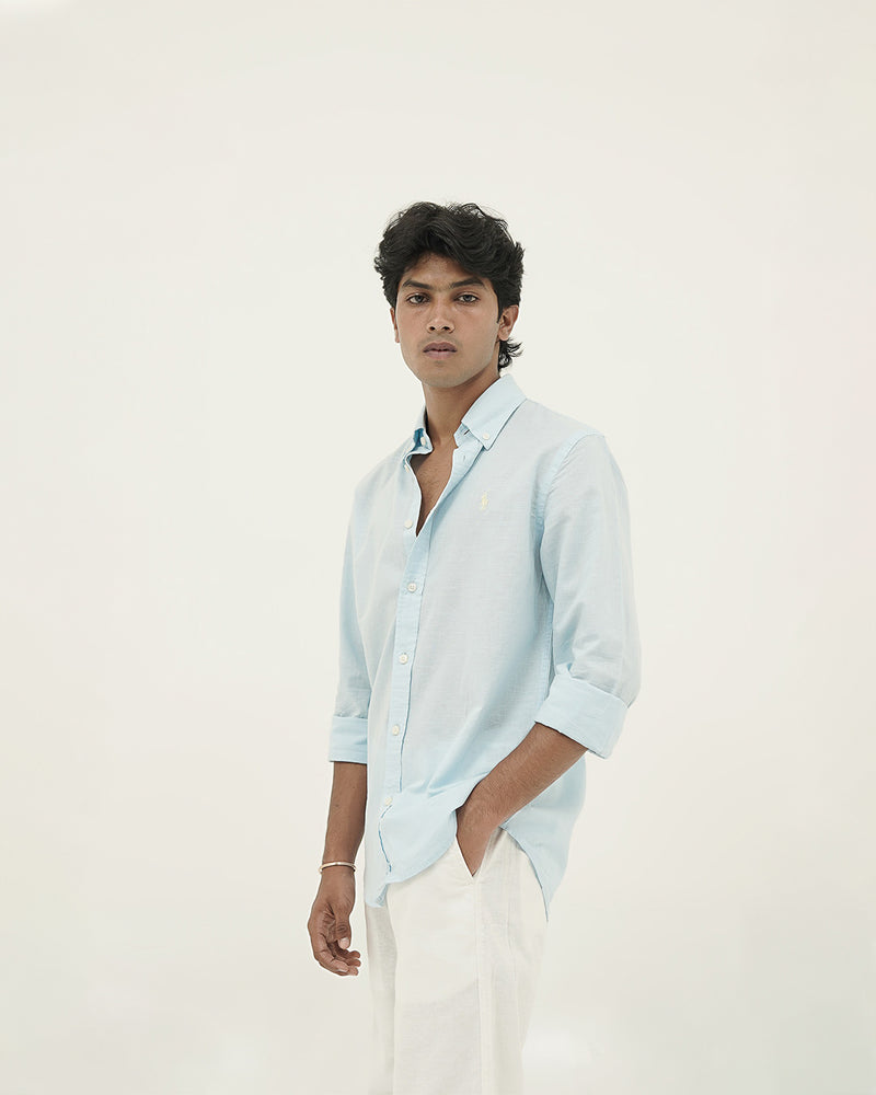 linen sky blue shirt