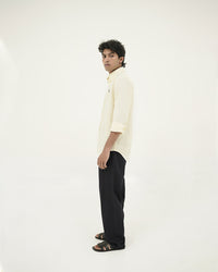 linen yellow shirt