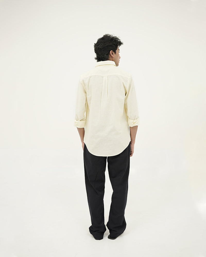 linen yellow shirt
