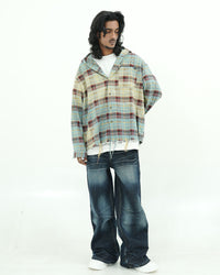 HOODED CHECK SHIRT
