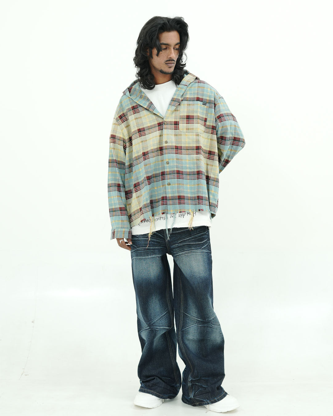 HOODED CHECK SHIRT