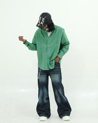SOLID GREEN UTILITY SHIRT