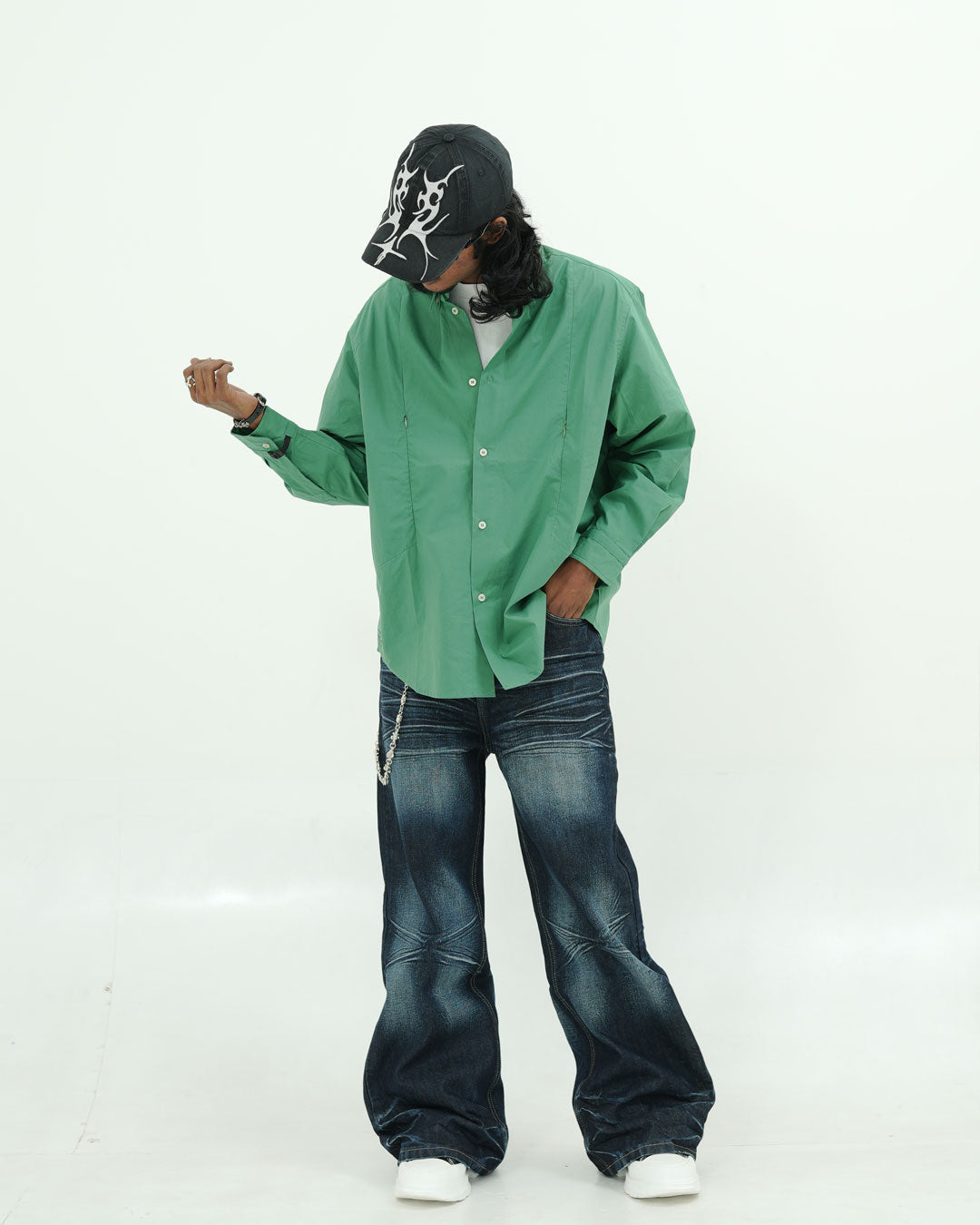 SOLID GREEN UTILITY SHIRT