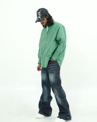 SOLID GREEN UTILITY SHIRT