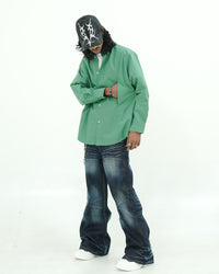 SOLID GREEN UTILITY SHIRT