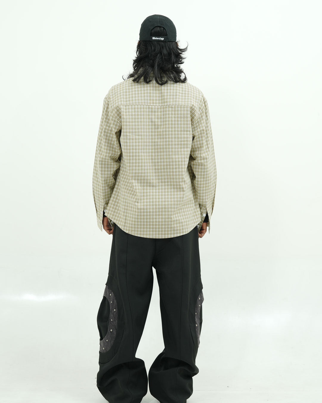 Beige Check Textured Full -Sleeve Shirt