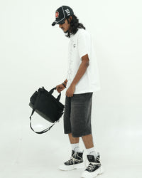 GATHERCLUB STAR STITCH OVERSIZED WHITE SHIRT