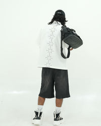 GATHERCLUB STAR STITCH OVERSIZED WHITE SHIRT