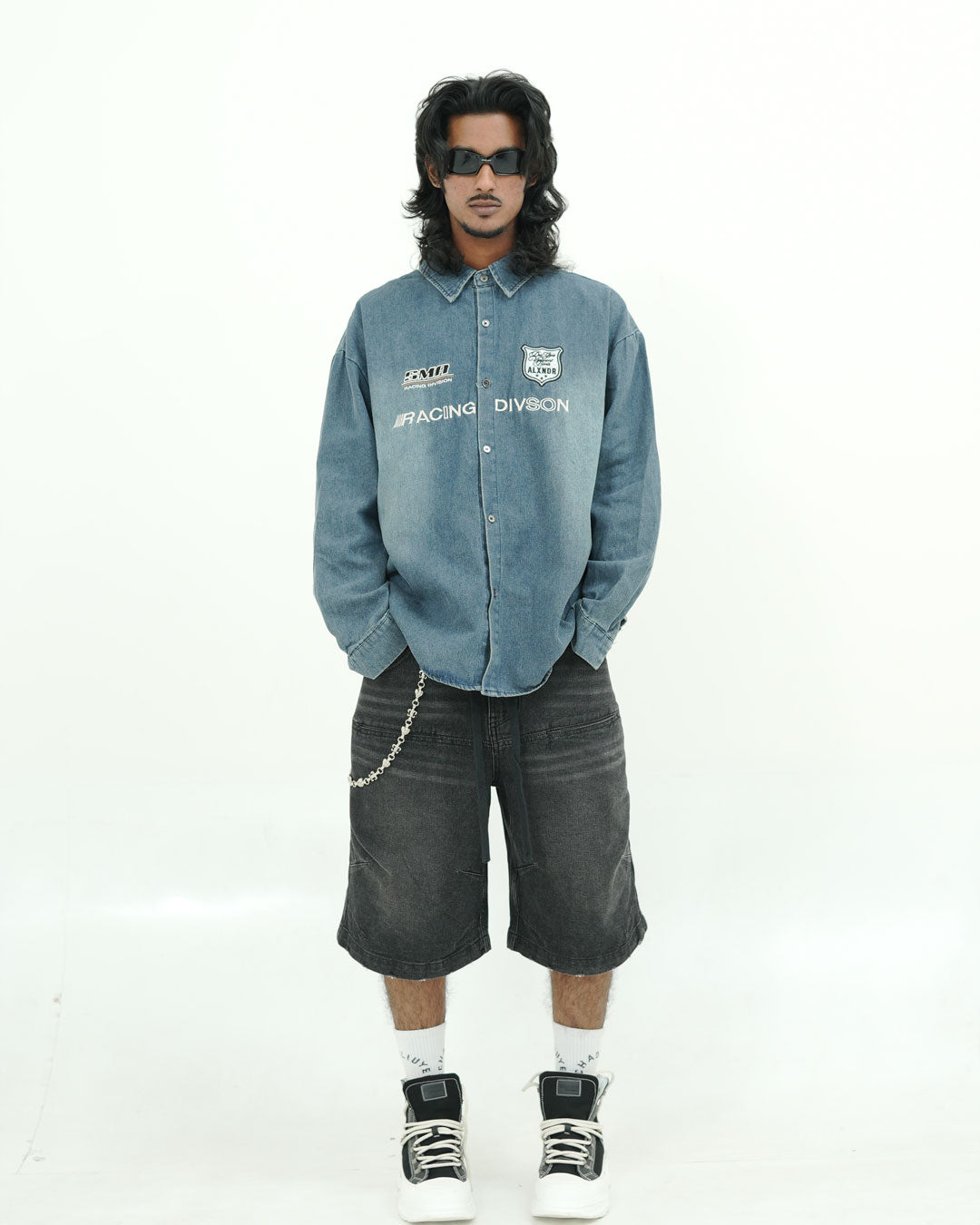 OVERSIZED DENIM RACING SHIRT