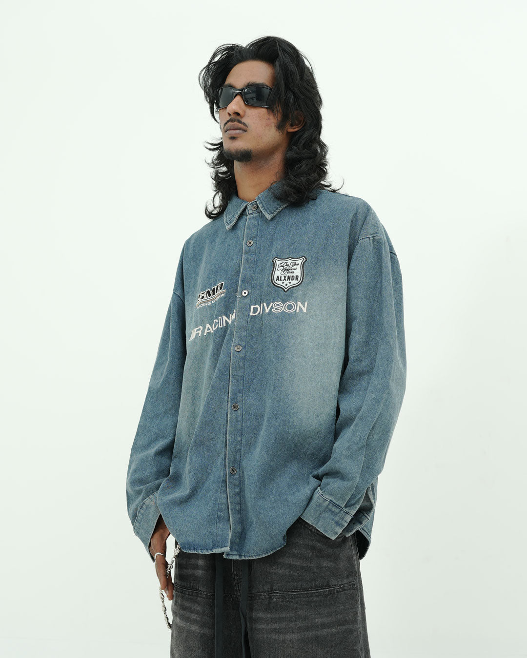 OVERSIZED DENIM RACING SHIRT