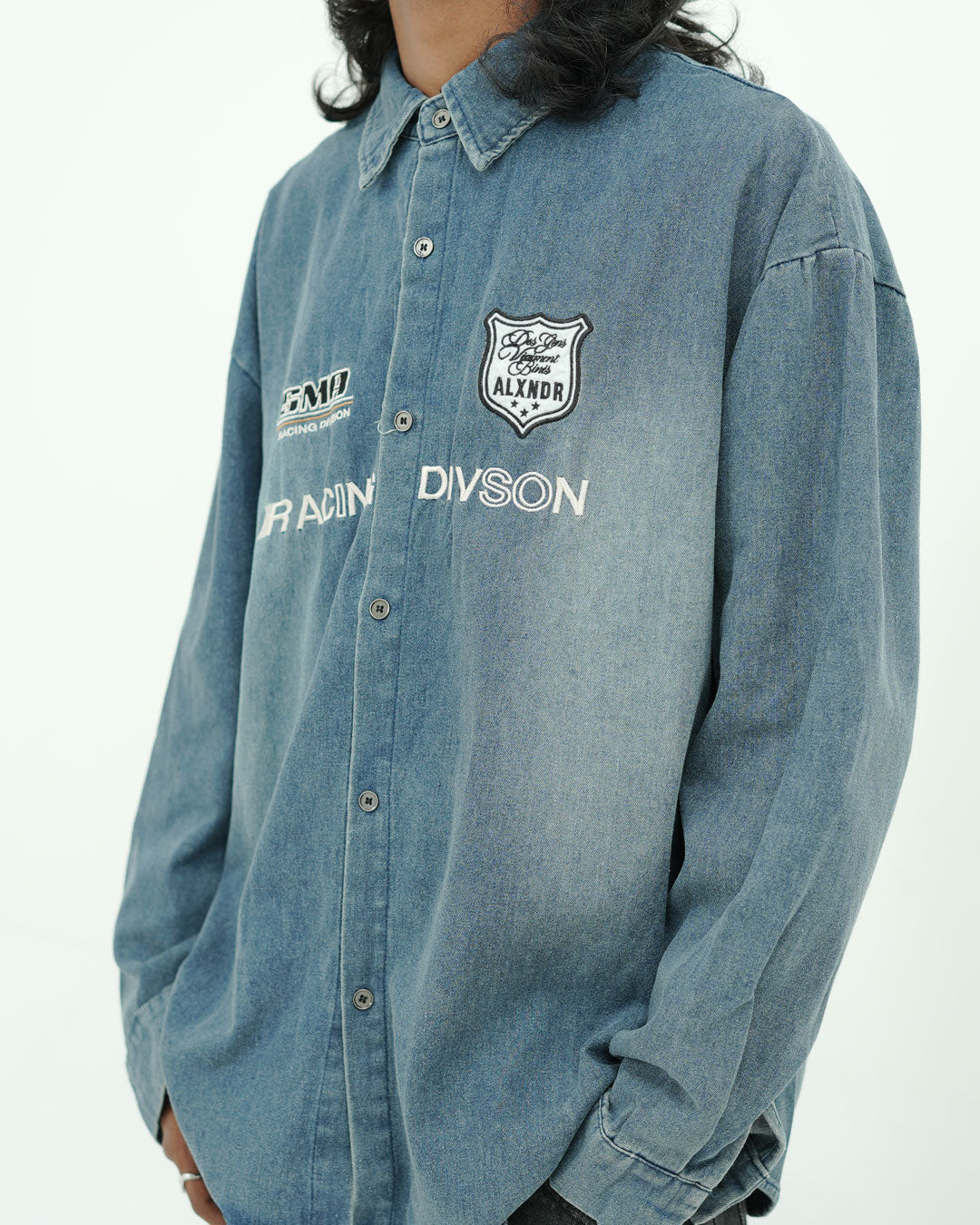 OVERSIZED DENIM RACING SHIRT