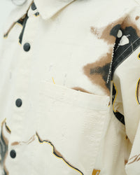 OVERSIZED ABSTRACT PRINT DENIM SHIRT