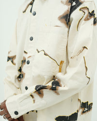 OVERSIZED ABSTRACT PRINT DENIM SHIRT