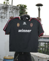 Winner" Retro Football Jersey Tee – Black Edition