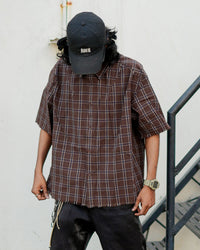 Oversized Brown Checkered Shirt