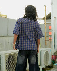 Oversized Navy Checkered Shirt