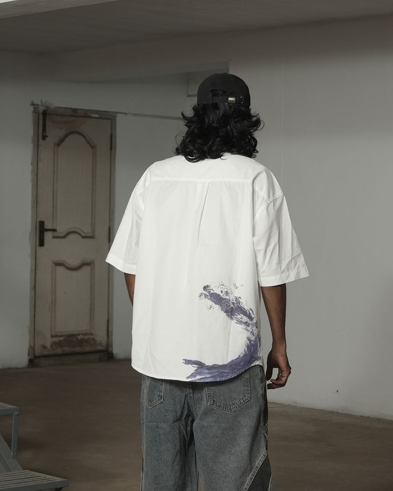 Waveform Brushstroke Oversized Shirt