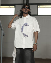 Waveform Brushstroke Oversized Shirt