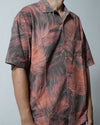 Rust Wave Pattern Oversized Shirt