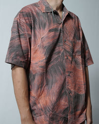Rust Wave Pattern Oversized Shirt
