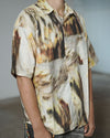 Earth Tone Abstract Print Oversized Shirt
