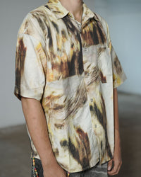 Earth Tone Abstract Print Oversized Shirt