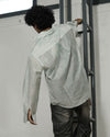 Oversized Sheer Striped Shirt in Mint Green