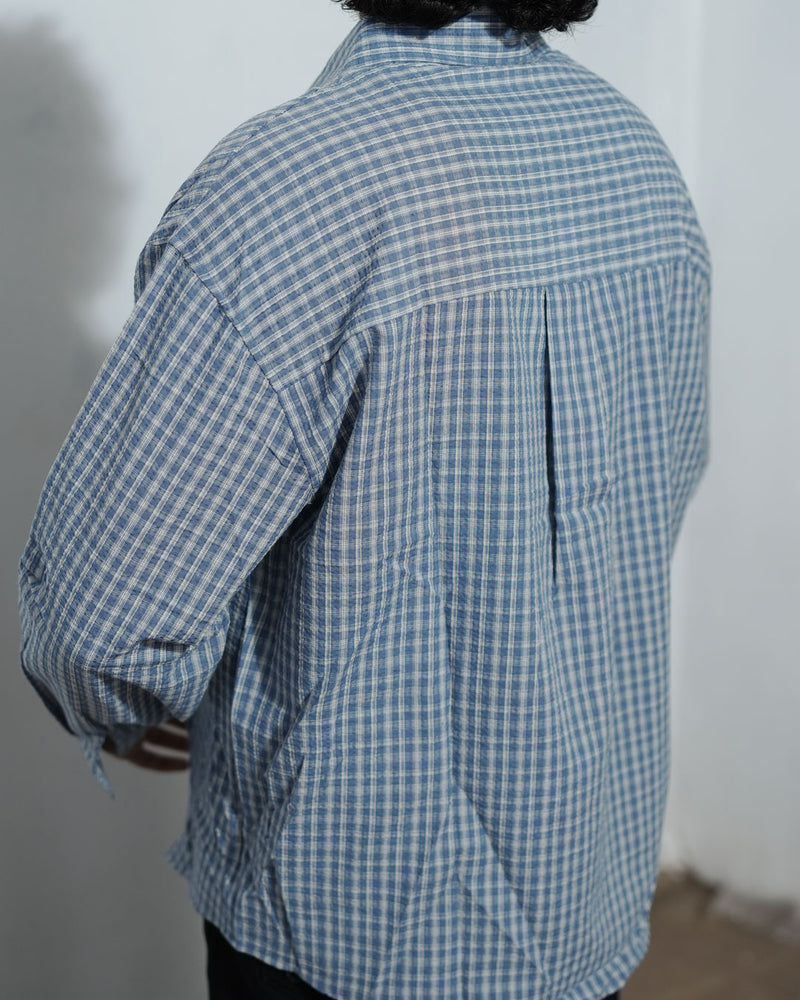 Relaxed Fit Blue Checkered Shirt