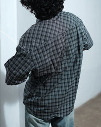 Distorted Grid Short Sleeve Shirt – Black & White