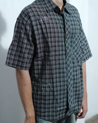 Distorted Grid Short Sleeve Shirt – Black & White