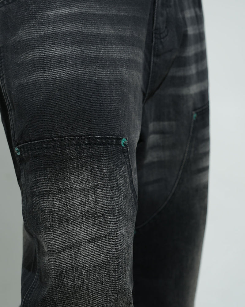 Black Washed Utility Jeans
