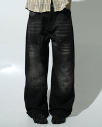 Black Washed Utility Jeans