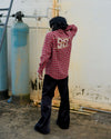 Red Checkered Shirt with "96" Back Print – Grunge Streetwear Fit